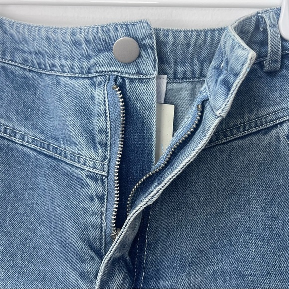 Le Lis Collection Denim Skirt Ombre Blue White Fringe NEW Size Medium Cotton - Picture 4 of 9